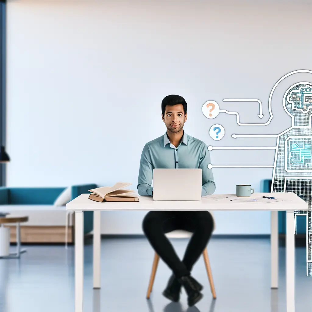 Estudiante colaborando con inteligencia artificial en el proceso de investigación académica