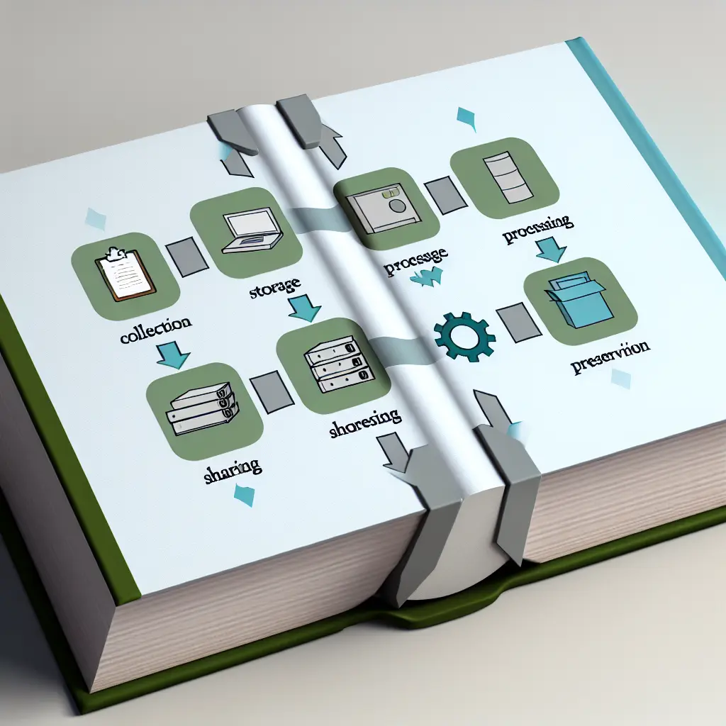 Diagrama visual del Plan de Gestión de Datos mostrando el flujo de trabajo completo
