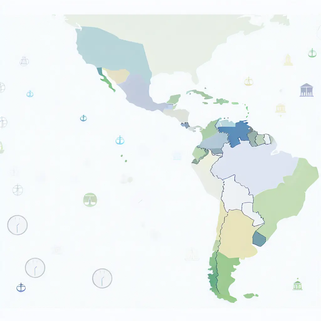 Mapa de América Latina mostrando los diferentes comités de ética y sus procesos de registro para investigación académica
