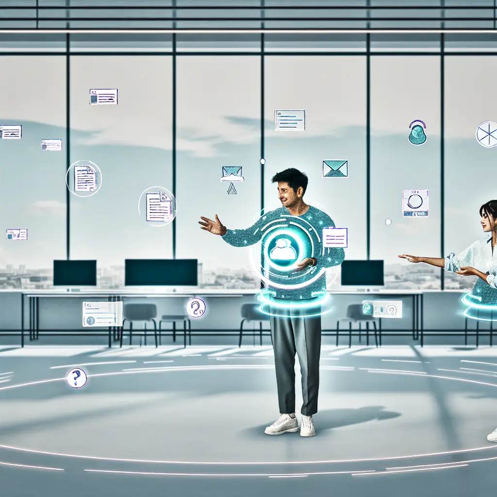 Ilustración futurista de supervisión académica digital con herramientas de IA y plataformas de colaboración