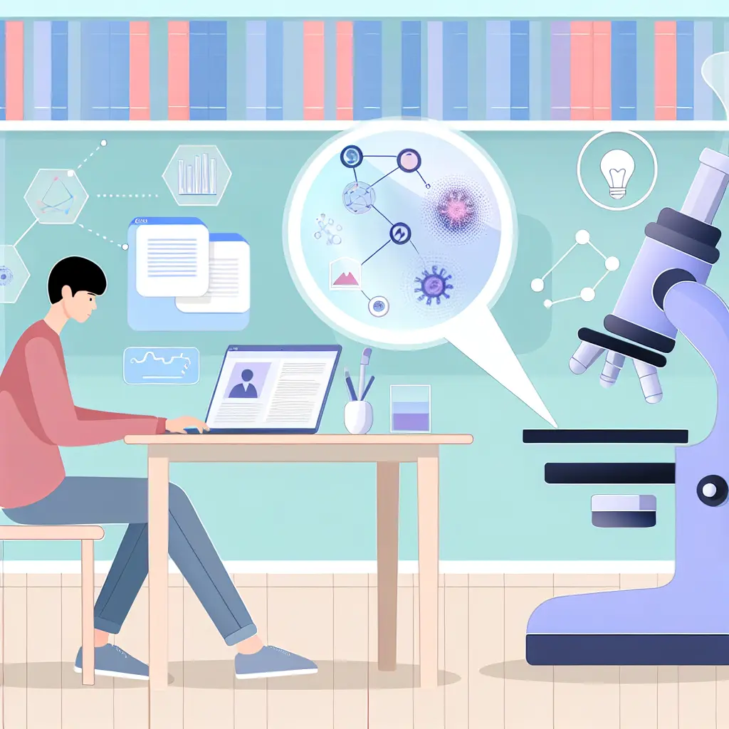 Estudiante utilizando microscopio de IA para investigación académica