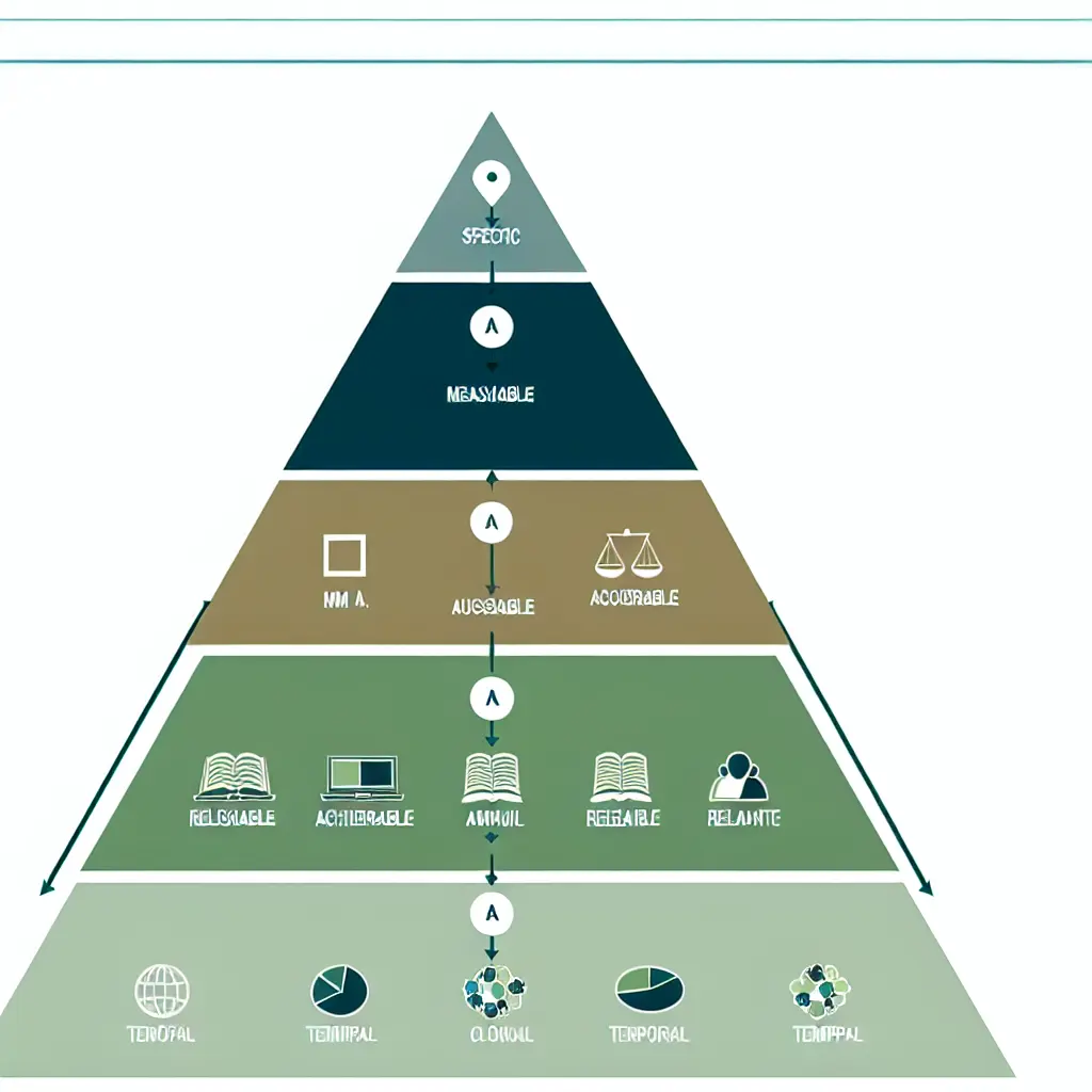 Pirámide visual del framework SMART aplicado a preguntas de investigación académica