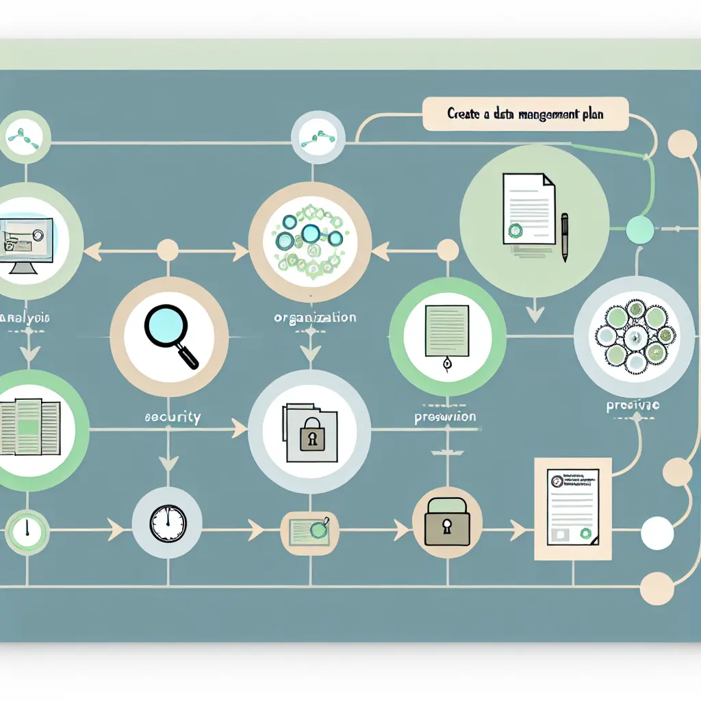 Infografía del proceso paso a paso para elaborar un Plan de Gestión de Datos efectivo