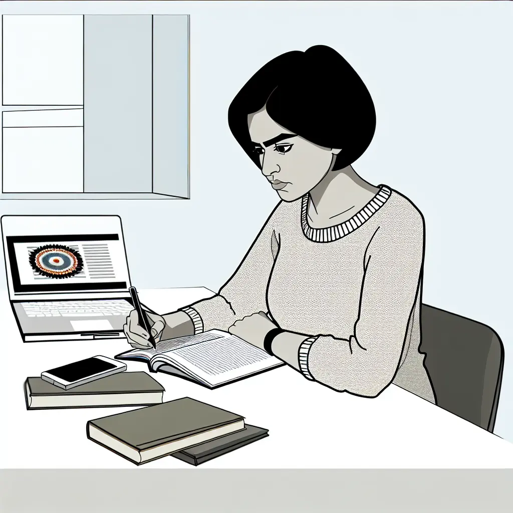 Estudiante universitario trabajando en la planificación de su tesis con cronogramas y calendarios