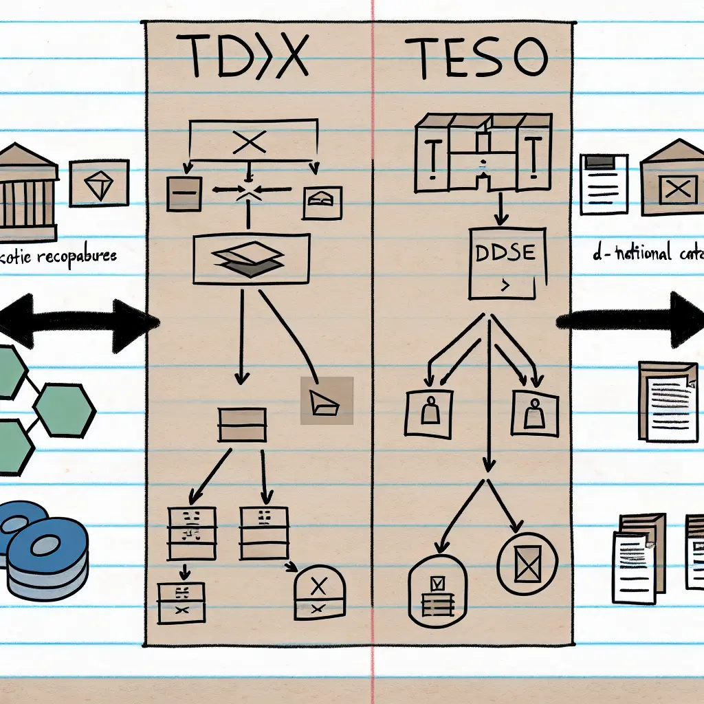 Diagrama comparativo entre las plataformas TDX y TESEO mostrando sus características principales