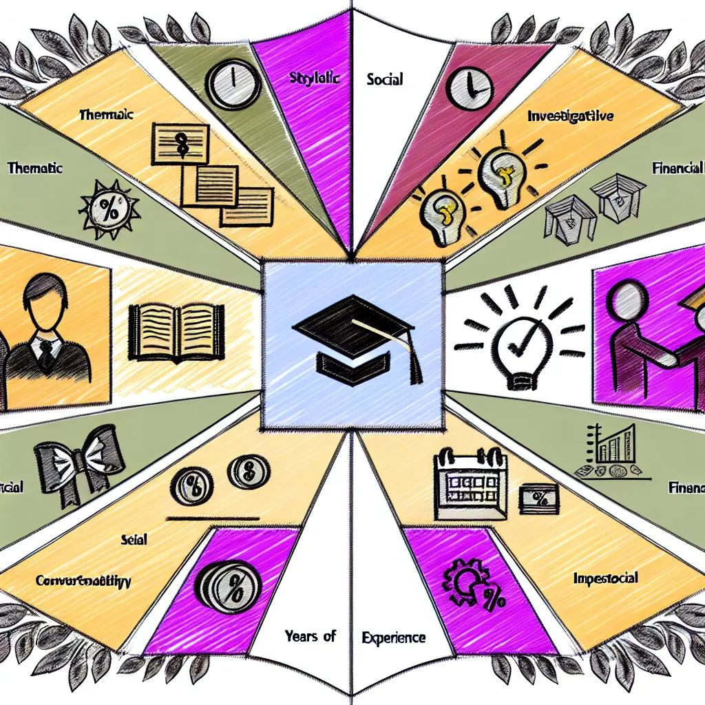 Diagrama visual del método TESIFY mostrando los 7 criterios interconectados para elegir director de tesis