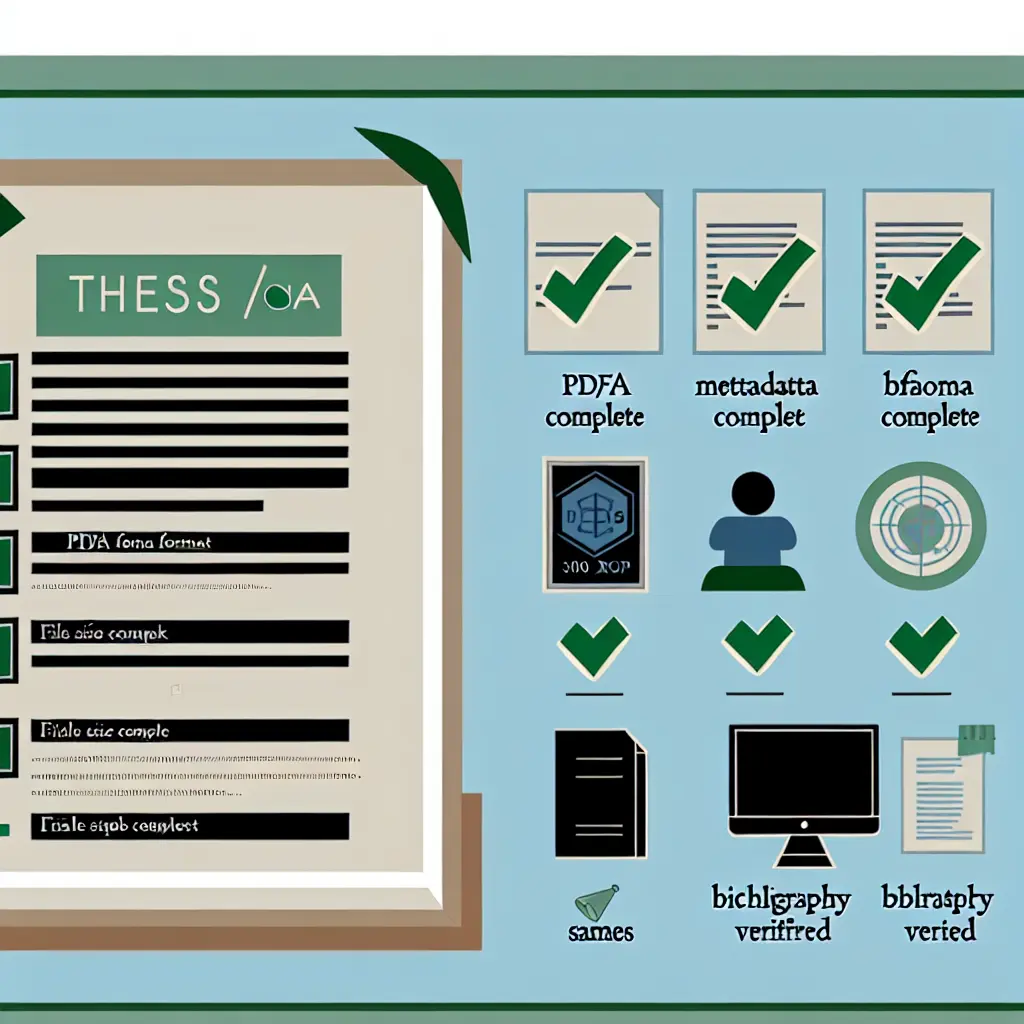 Lista de verificación para preparación de tesis con archivos PDF y metadatos