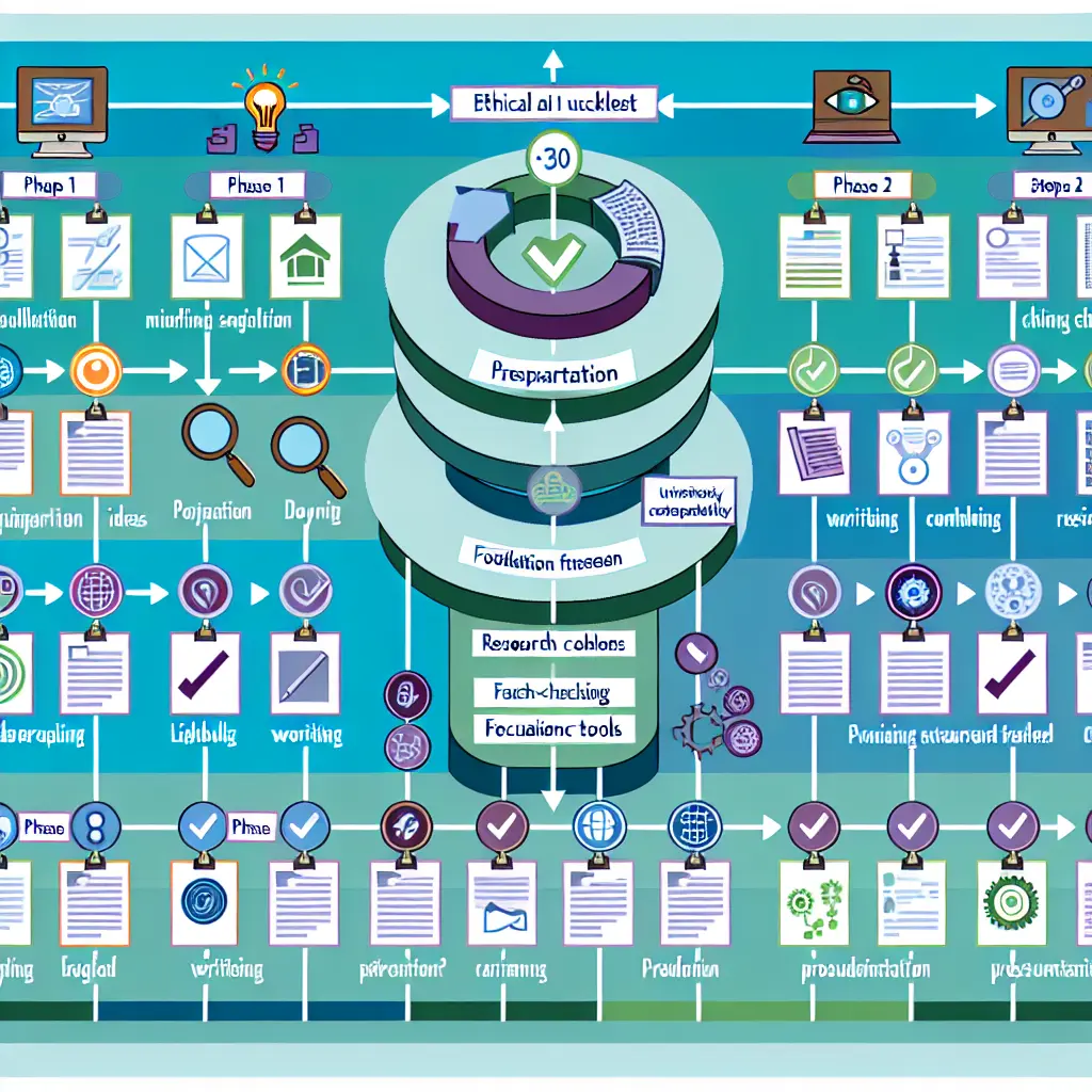 Checklist visual de 30 pasos para uso ético de IA en TFG
