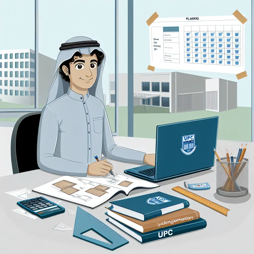 Estudiante de ingeniería UPC planificando su proyecto TFG con cronograma detallado